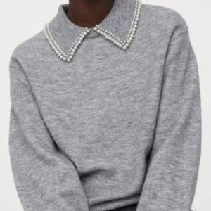H&M Pearl Collar Sweater